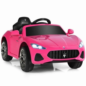 12V Kids Ride-on Car With Remote Control and Lights-Pink