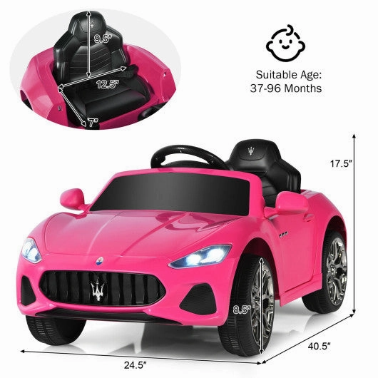 12V Kids Ride-on Car With Remote Control and Lights-Pink