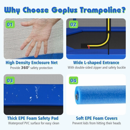 7 Feet Kids Recreational Bounce Jumper Trampoline-Blue