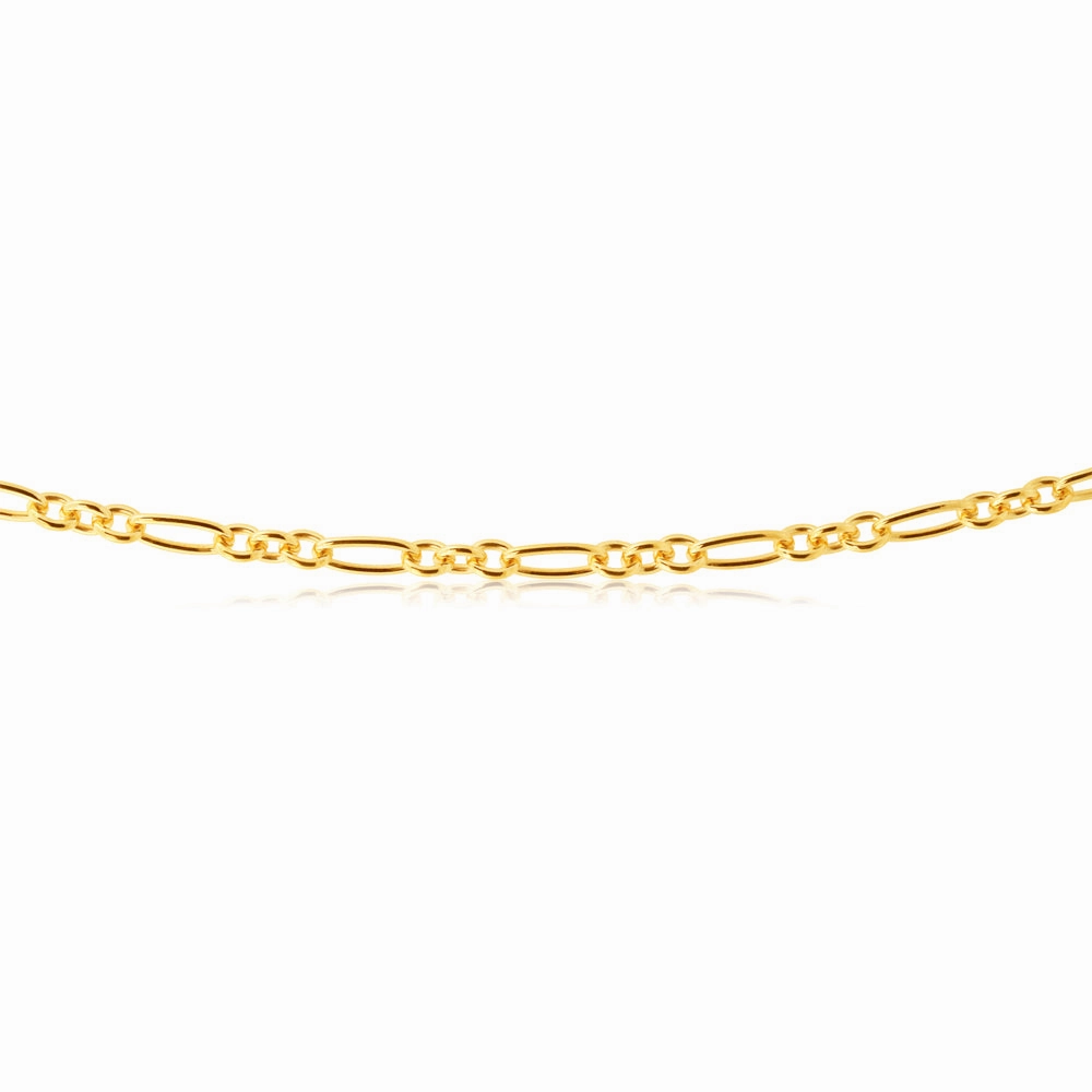 9ct Silverfilled 3:1 Figaro 50cm 80 Gauge Chain