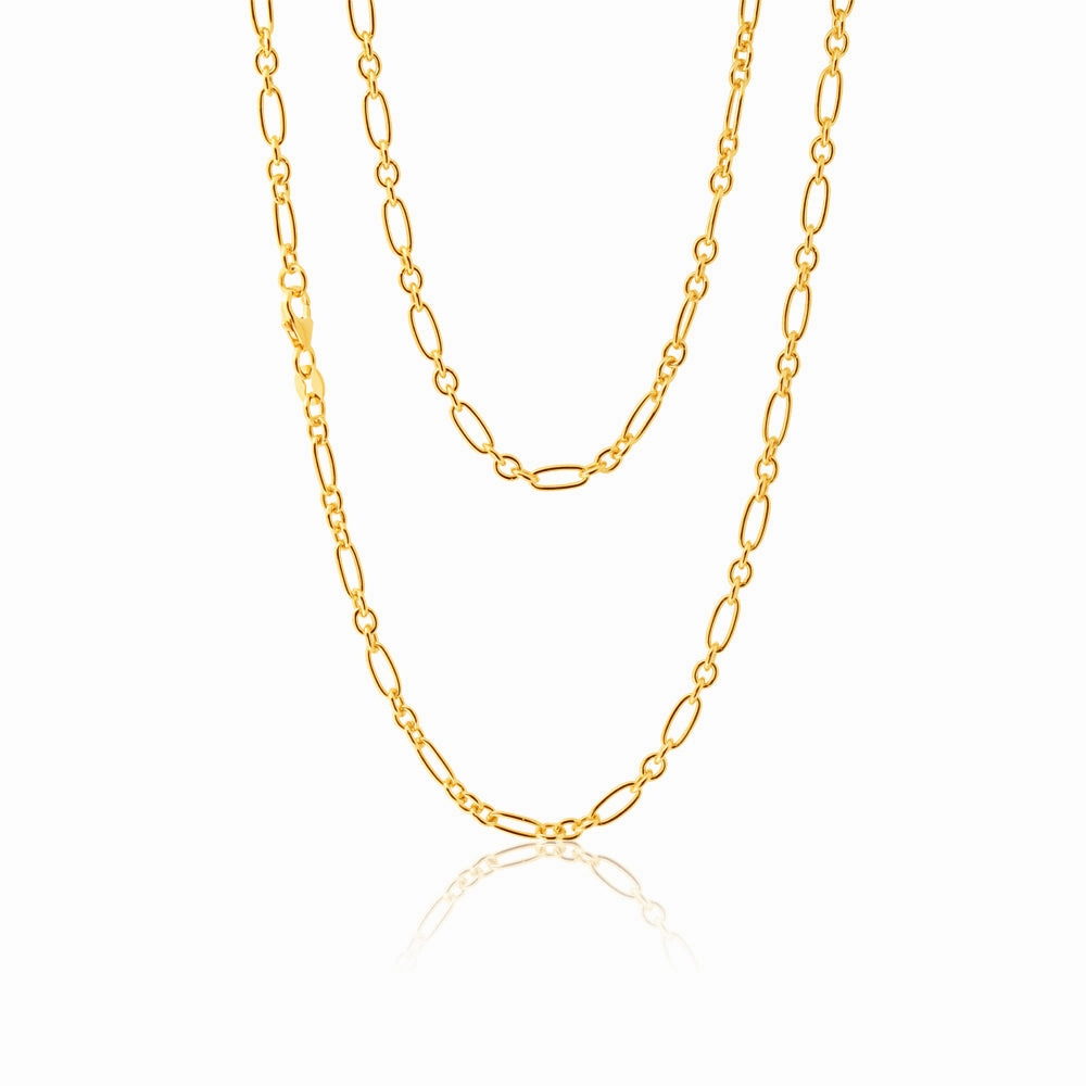 9ct Silverfilled 3:1 Figaro 50cm 80 Gauge Chain