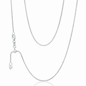 9ct White Gold Wheat Chain