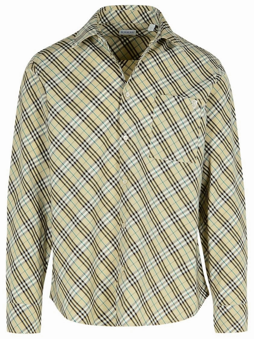 'Check' Cream Cotton Shirt