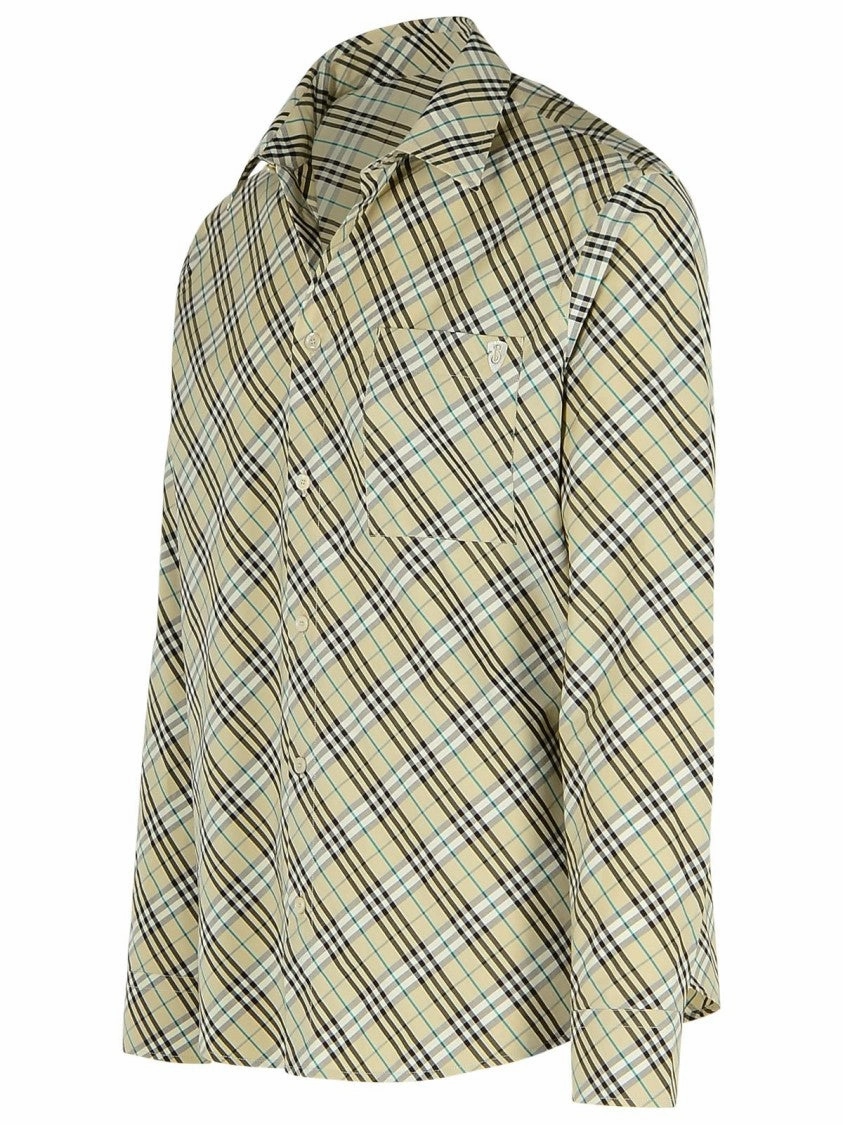 'Check' Cream Cotton Shirt