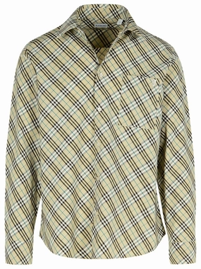 'Check' Cream Cotton Shirt