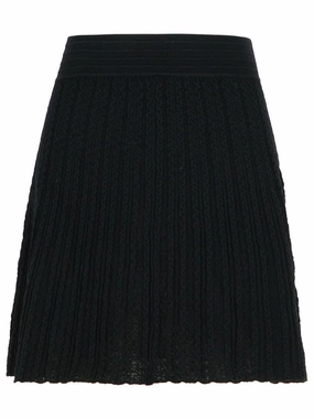 'Kayla' Black Wool Skirt