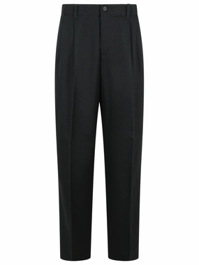 'Slacks' Black Virgin Wool Pants