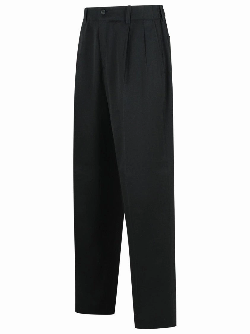 'Slacks' Black Virgin Wool Pants