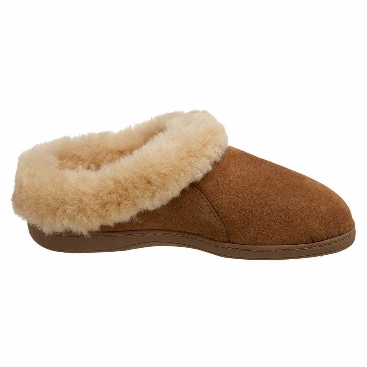 Acorn Women's Slipper - Shearling Ewe Collar Sheepskin Walnut | A10879
