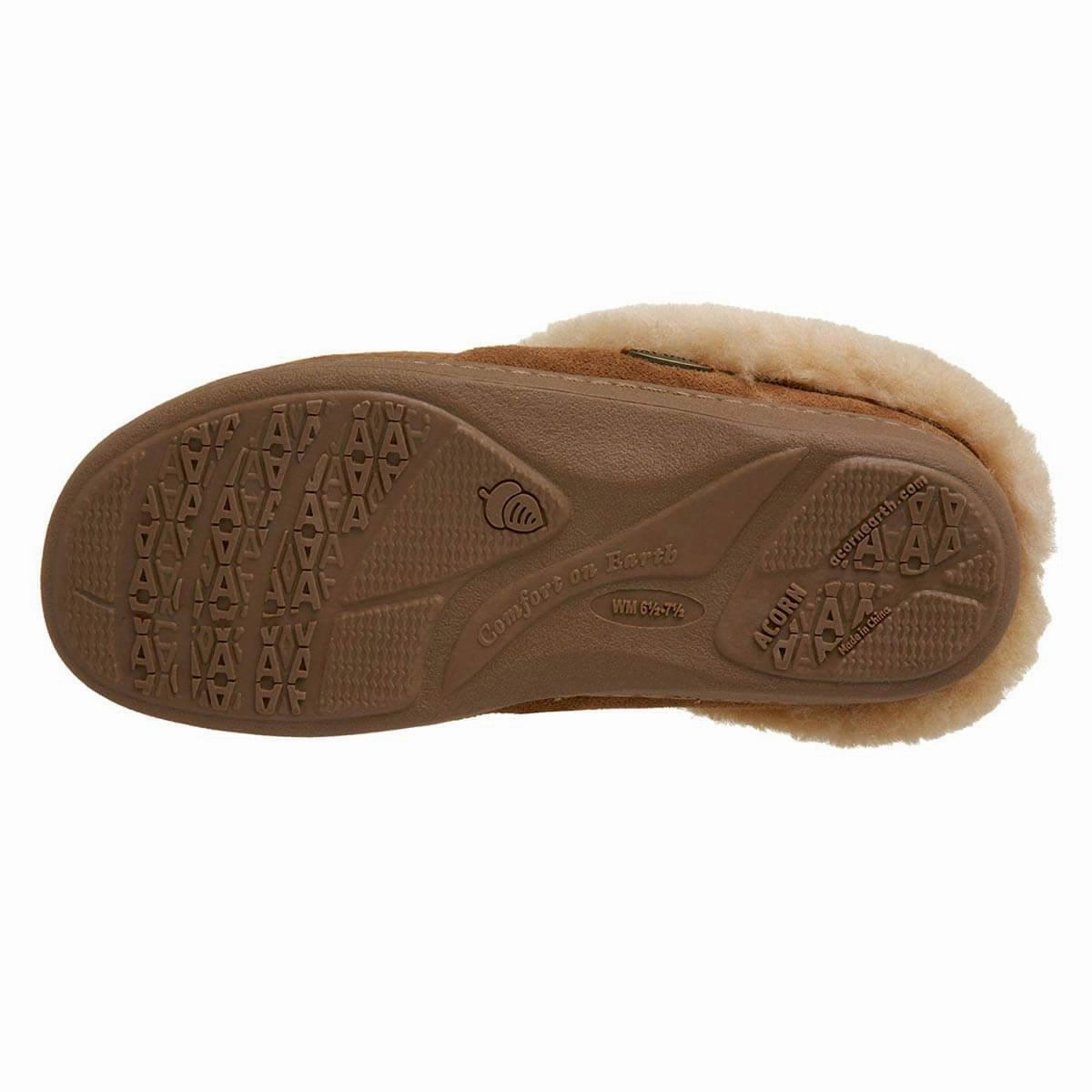 Acorn Women's Slipper - Shearling Ewe Collar Sheepskin Walnut | A10879