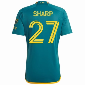 adidas LA Galaxy Billy Sharp Authentic Away Jersey w/ MLS   Apple TV Patch 23/24 (Green/Yellow)