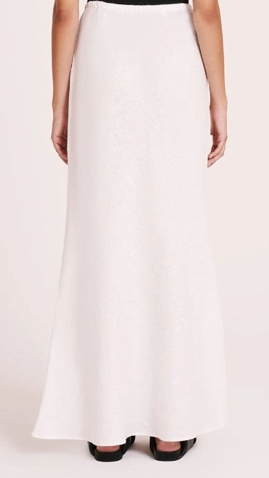 Amani Linen Maxi Skirt - White