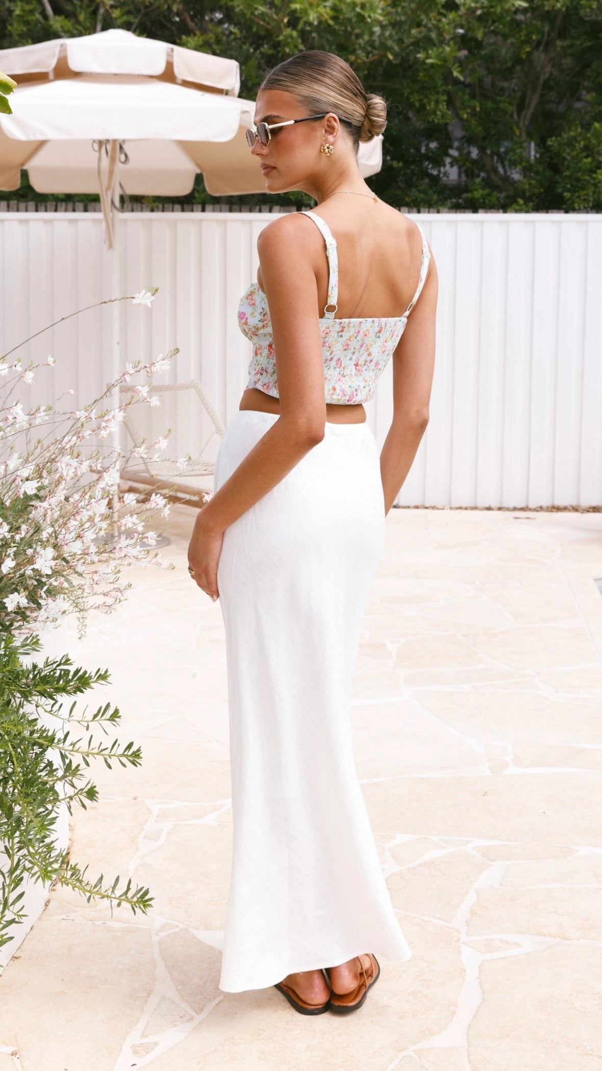Amani Linen Maxi Skirt - White