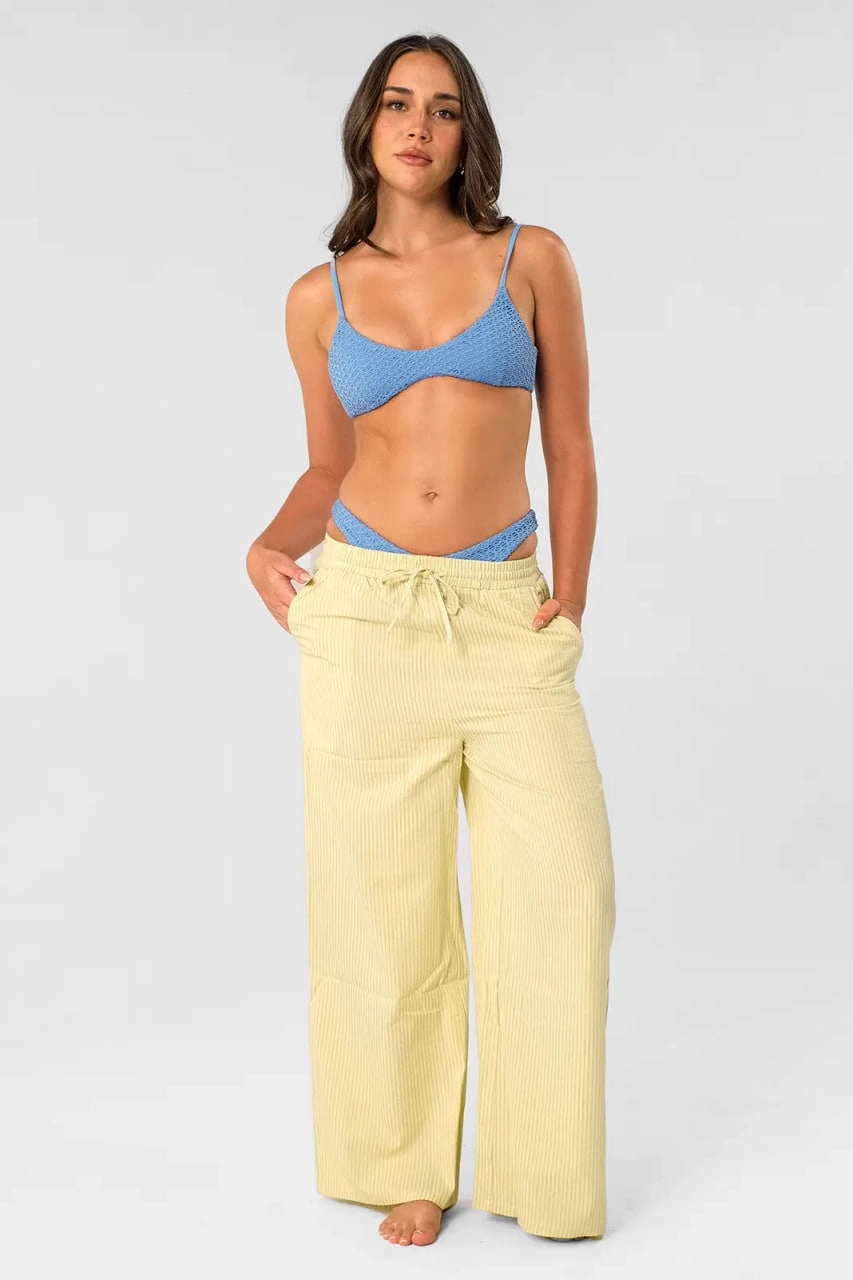 Andie Wide Leg Pants / Butter Stripe