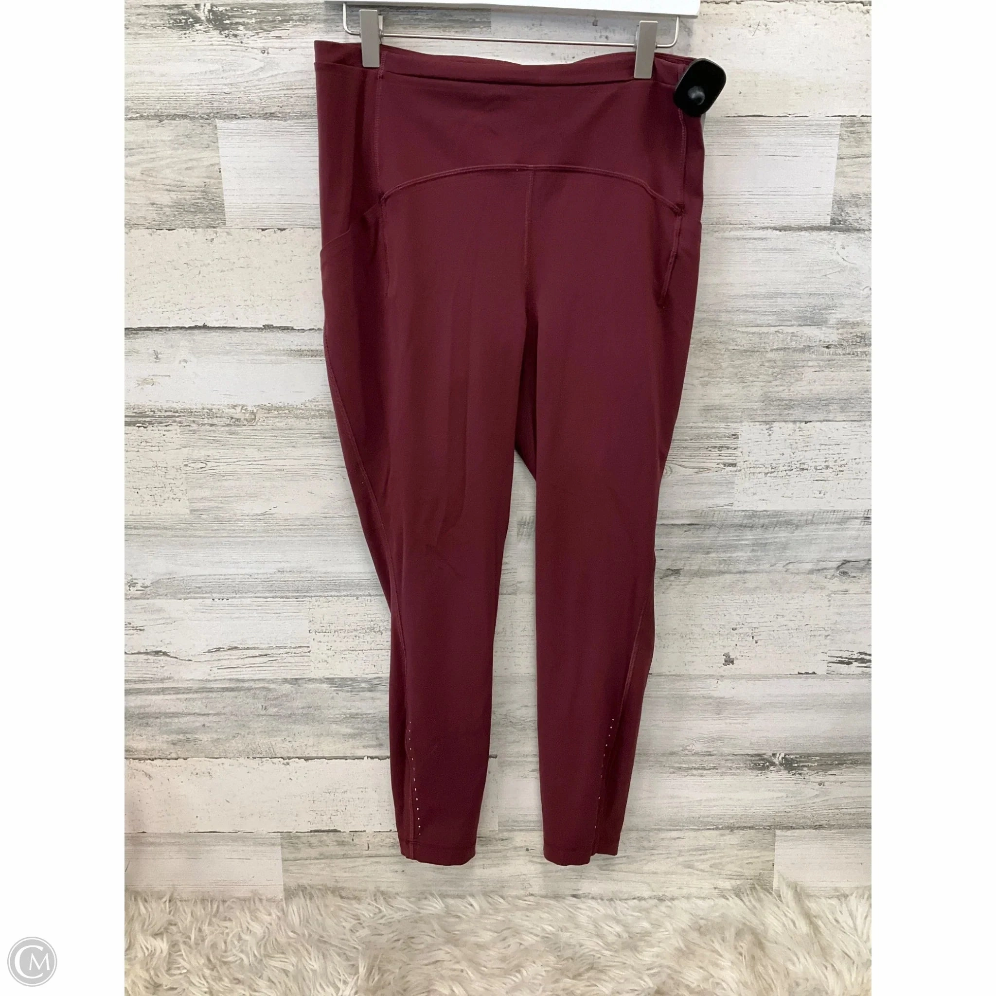 Athletic Leggings By Lululemon In Maroon, Size: 10