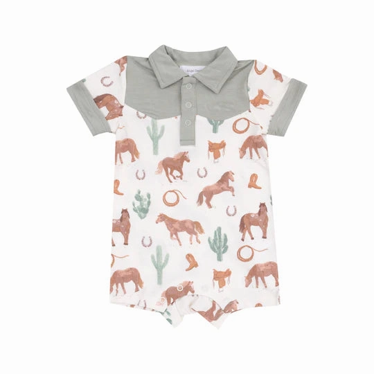 Bamboo Shortie - Western Horses Cowboy