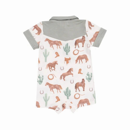 Bamboo Shortie - Western Horses Cowboy