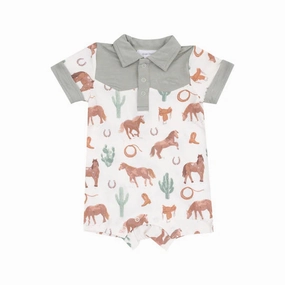 Bamboo Shortie - Western Horses Cowboy