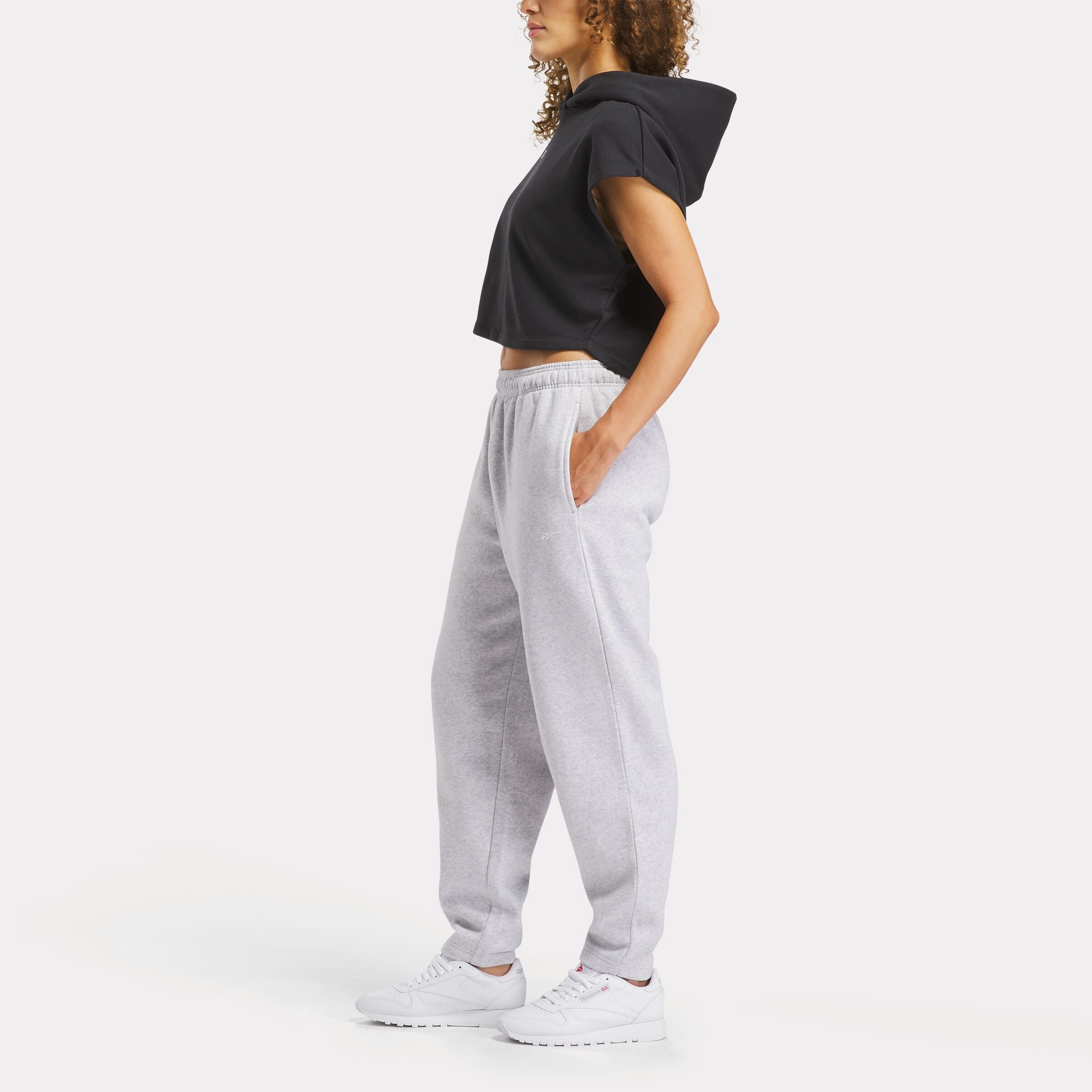 Basketball Off-Court Crop Hoodie Black