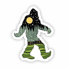 Bigfoot Nature Sticker - Black and Green
