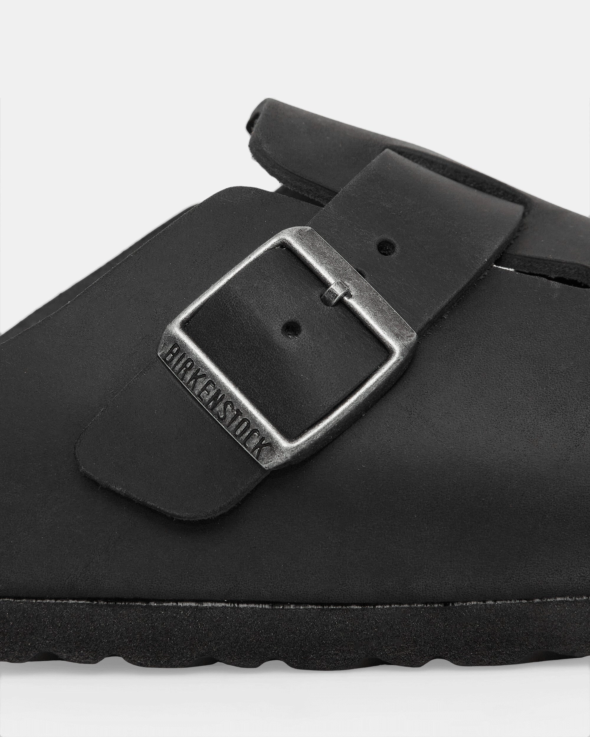 Boston Oiled Leather Sandals Black