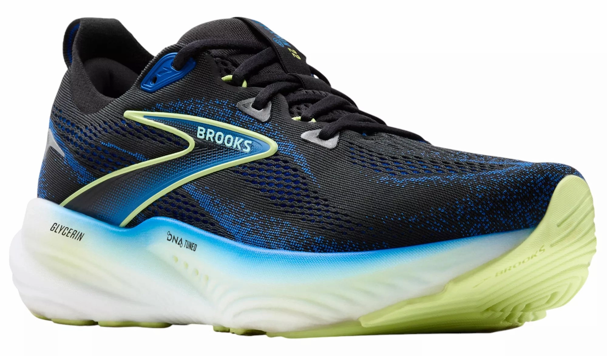 Brooks Glycerin 22 (Black/Cobalt/Neo Yellow) - Men's