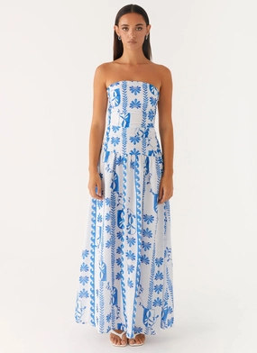 Carmel Maxi Dress - Floral Wave