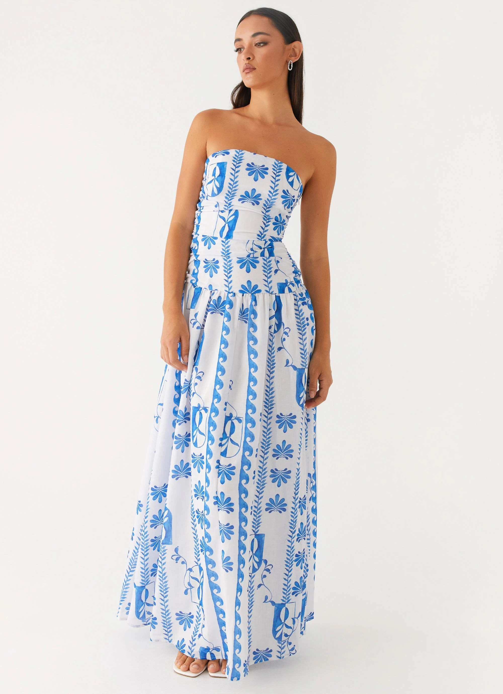 Carmel Maxi Dress - Floral Wave