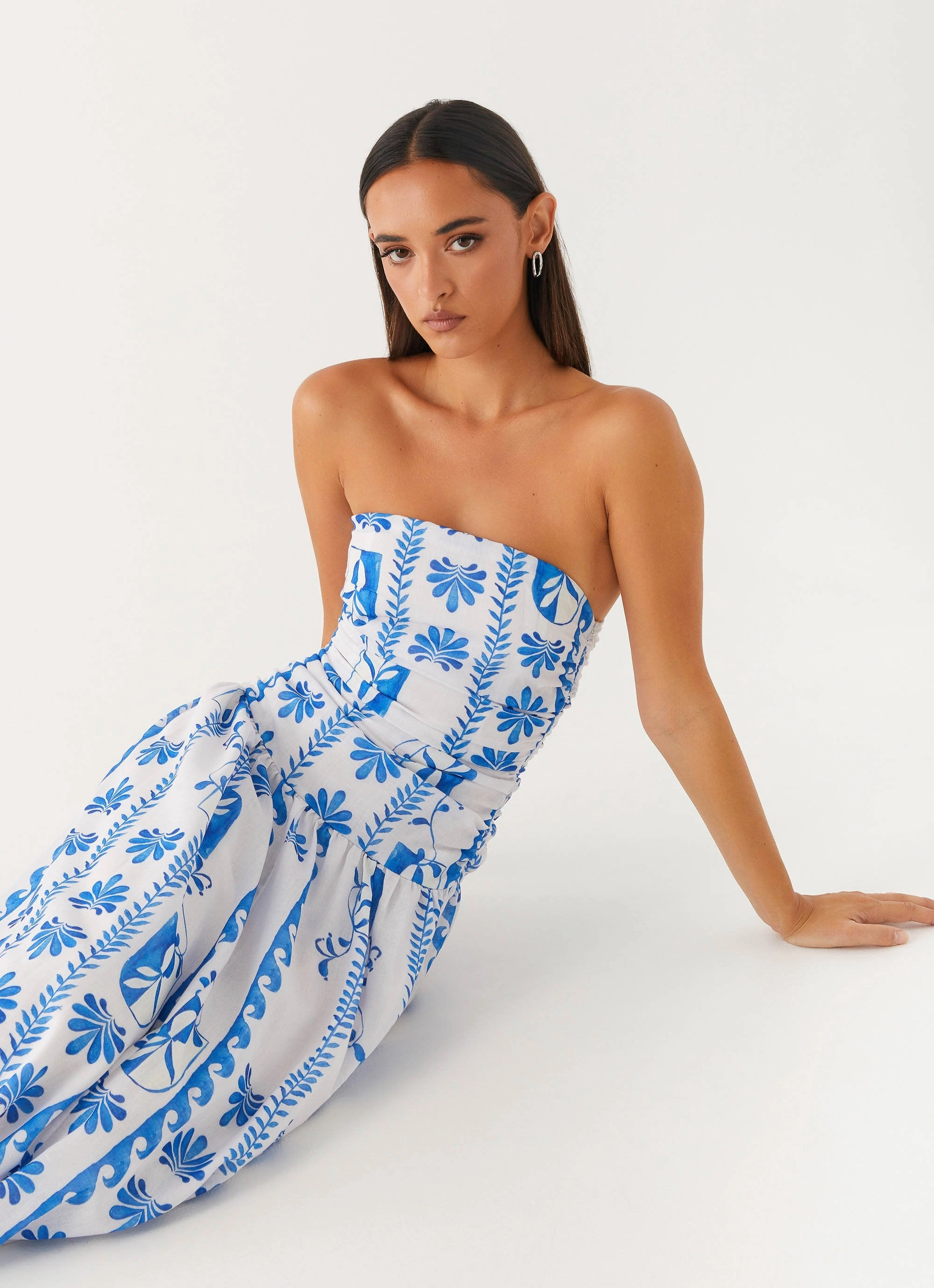 Carmel Maxi Dress - Floral Wave
