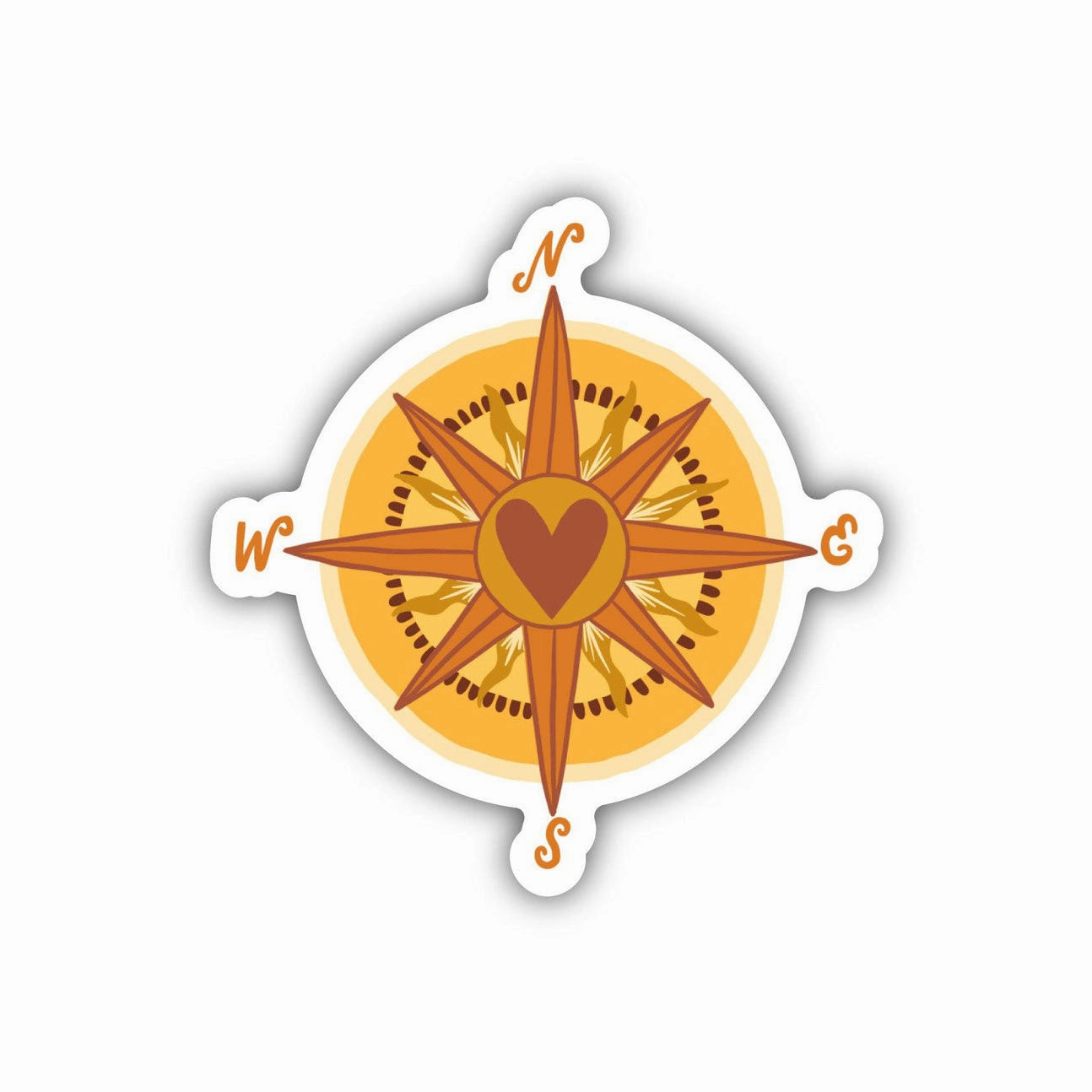 Compass Nature Sticker - Yellow