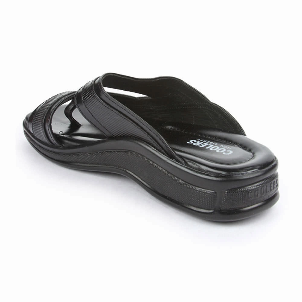 Coolers Casual Black Slippers For Men 2050-01 By Liberty