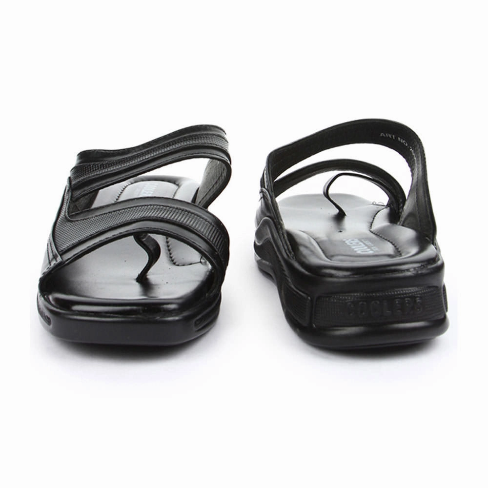 Coolers Casual Black Slippers For Men 2050-01 By Liberty