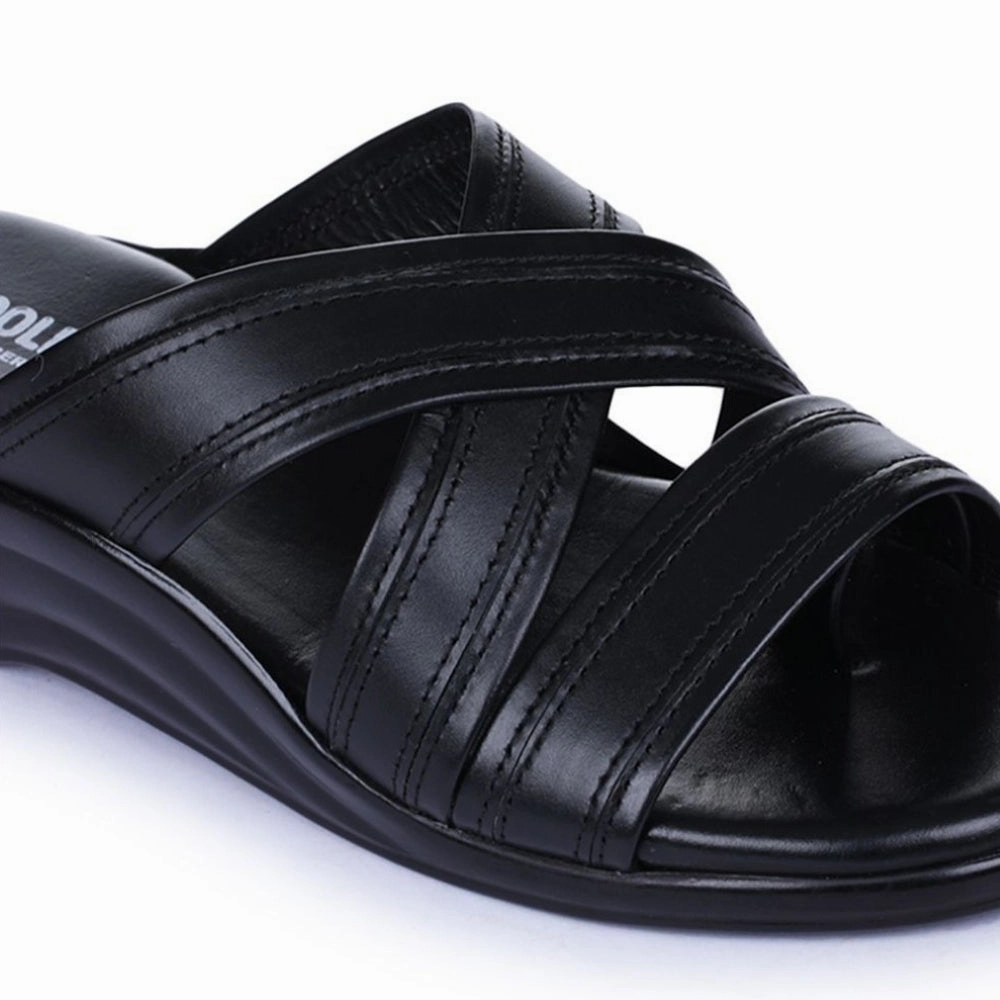 Coolers Casual Black Slippers For Men 7123-61 By Liberty
