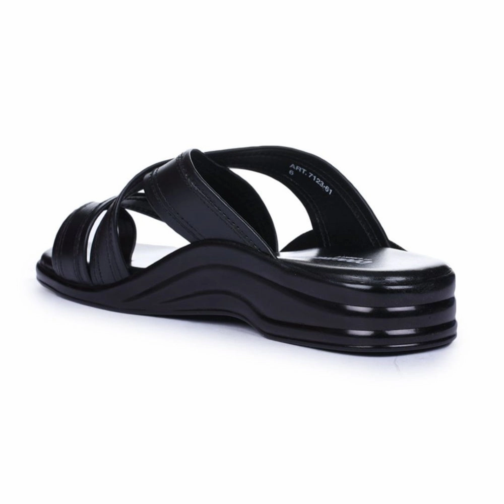 Coolers Casual Black Slippers For Men 7123-61 By Liberty