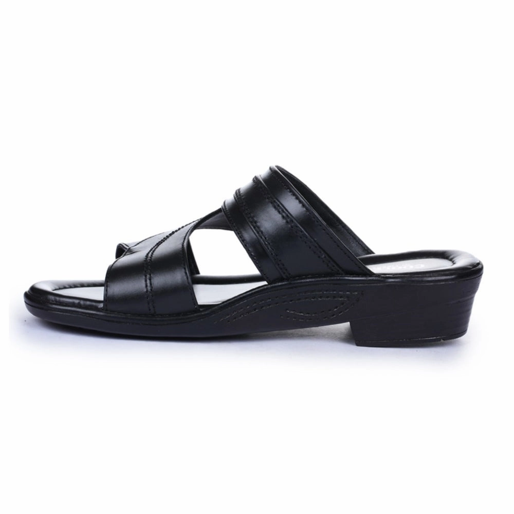 Coolers Casual Black Slippers For Men 7153-37 By Liberty