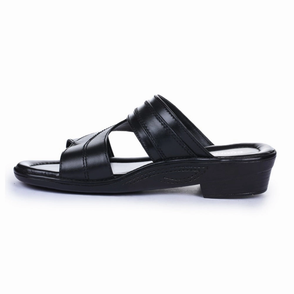 Coolers Casual Black Slippers For Men 7153-37 By Liberty