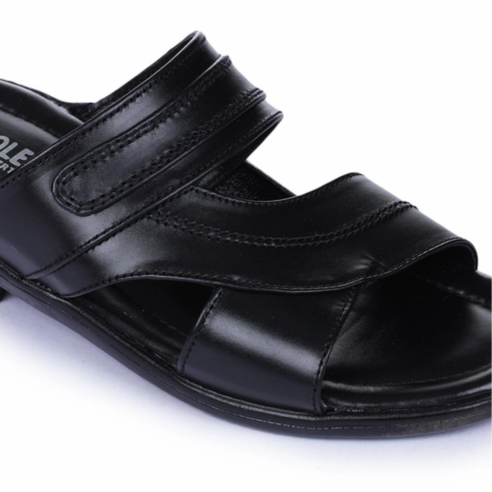 Coolers Casual Black Slippers For Men 7153-37 By Liberty
