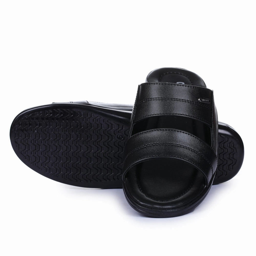 Coolers Casual Black Slippers For Men 7193-60 By Liberty