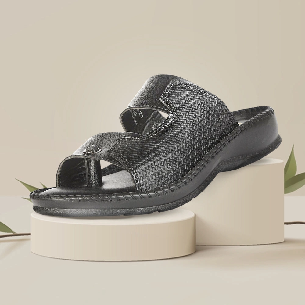 Coolers Casual (Black) Slippers For Men AVN-21 By Liberty