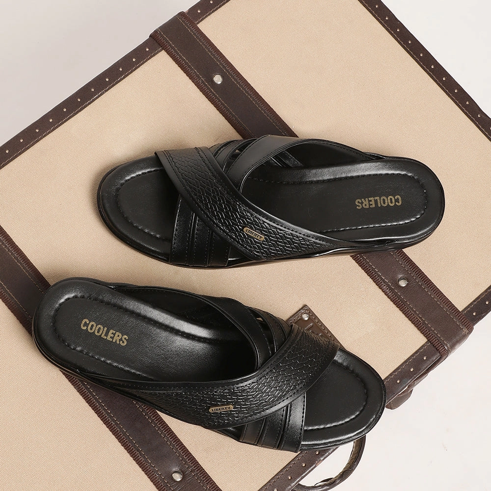 Coolers Casual Black Slippers For Men DON By Liberty