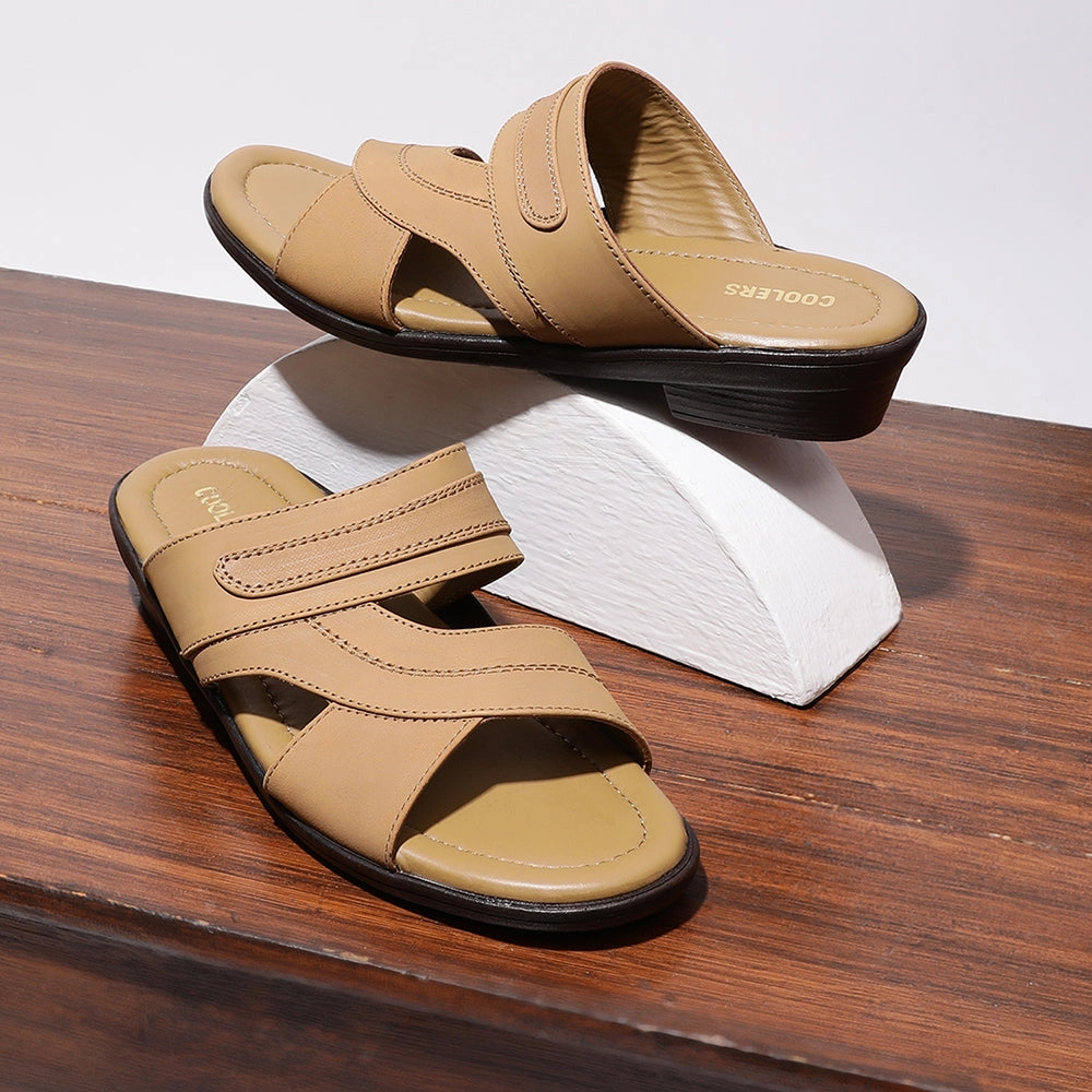 Coolers Casual Brown Slippers For Men 7153-37 By Liberty
