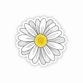 Daisy Aesthetic Flower Sticker - White with Light Yellow / VSCO