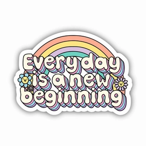 Everyday is a New Beginning Sticker - Rainbow