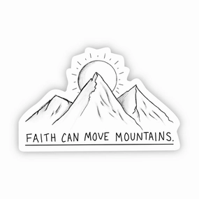 Faith Can Move Mountains Sticker - Underlined Text