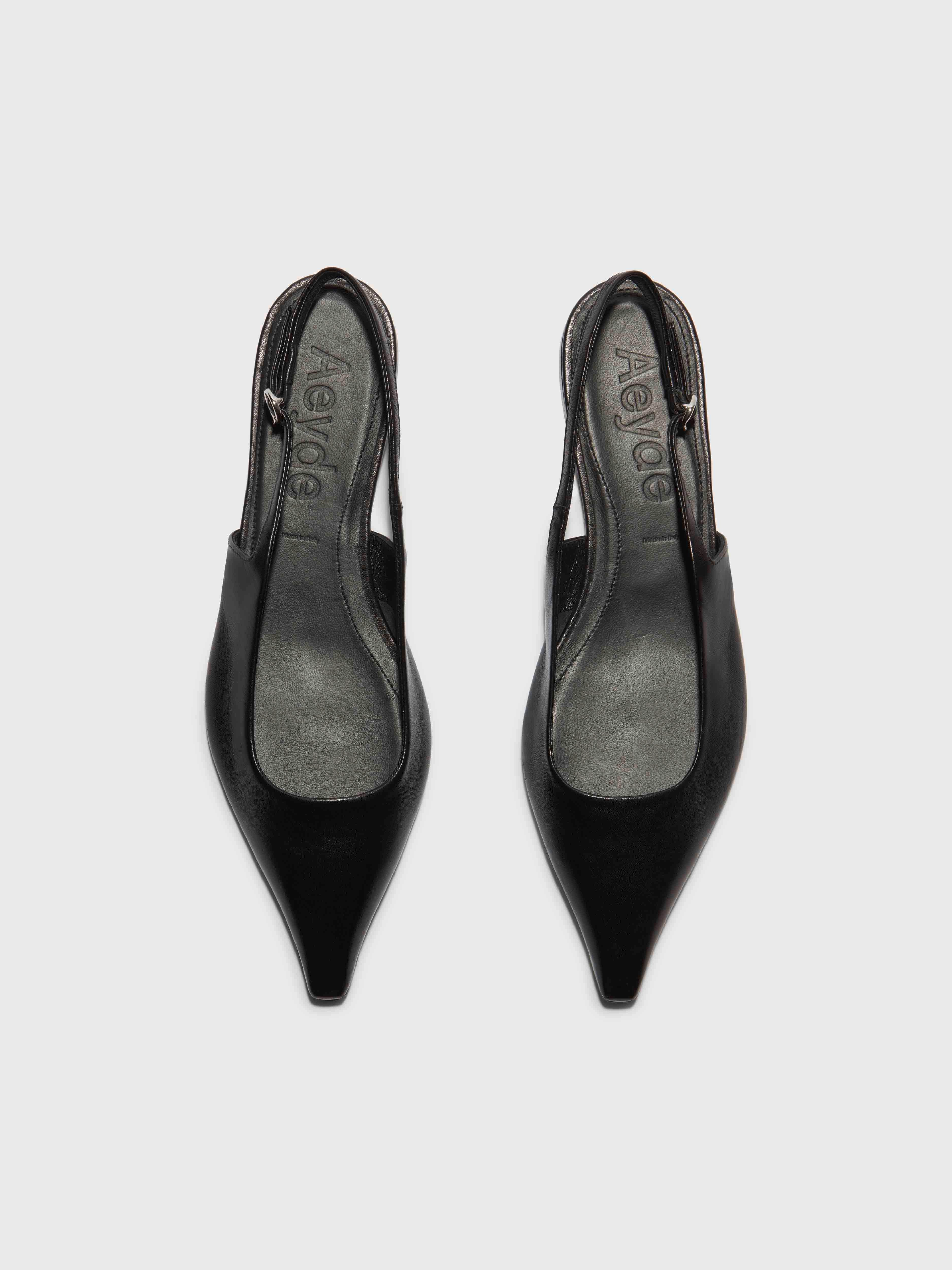 Fedora Leather Slingback Flats