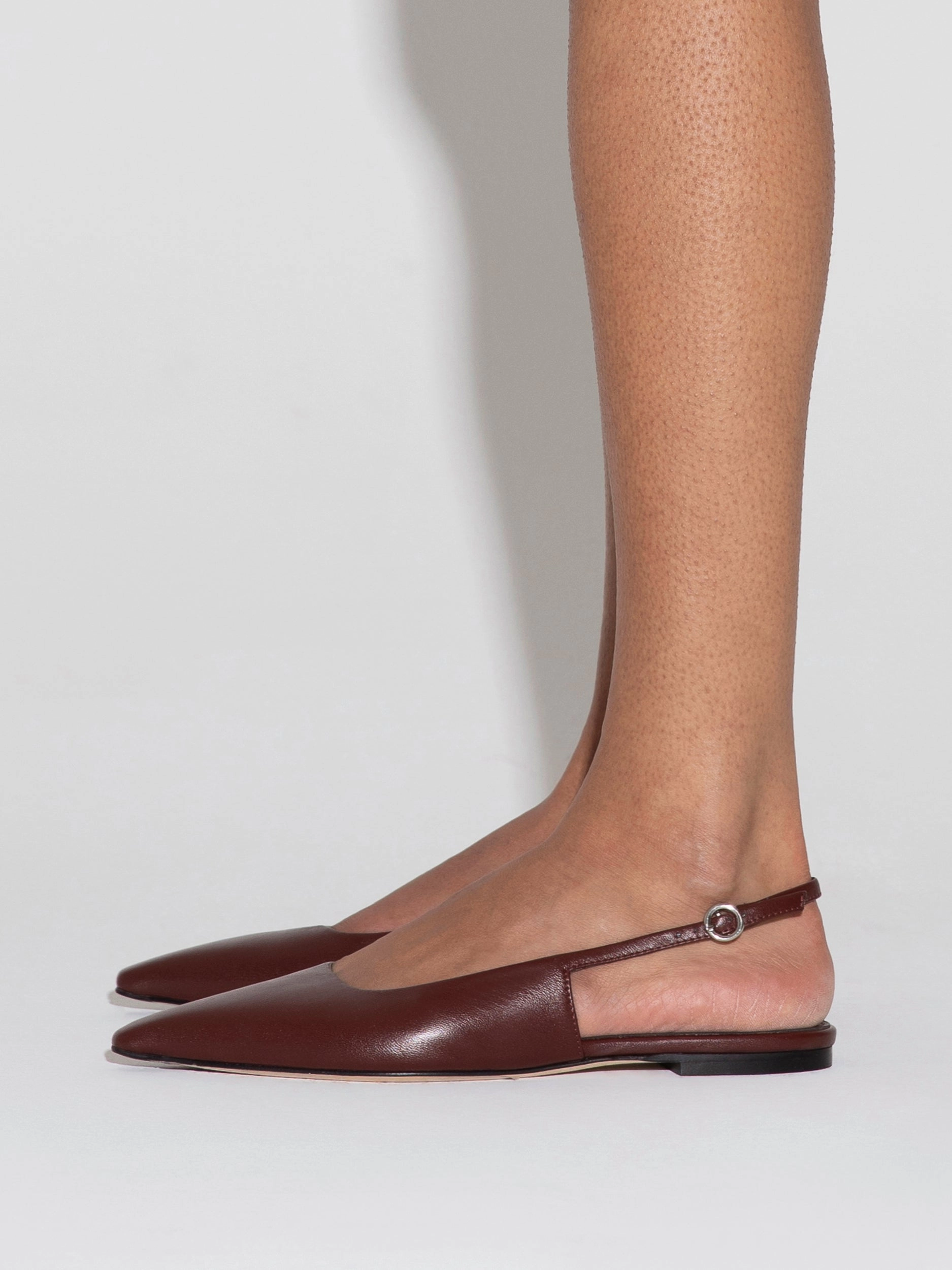 Fedora Leather Slingback Flats