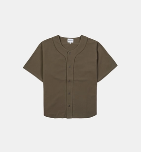 Field Day Baseball Mens Short Sleeve Shirt - Olive