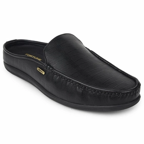 Fortune Black Casual Loafers For Mens VSL-6 By Liberty