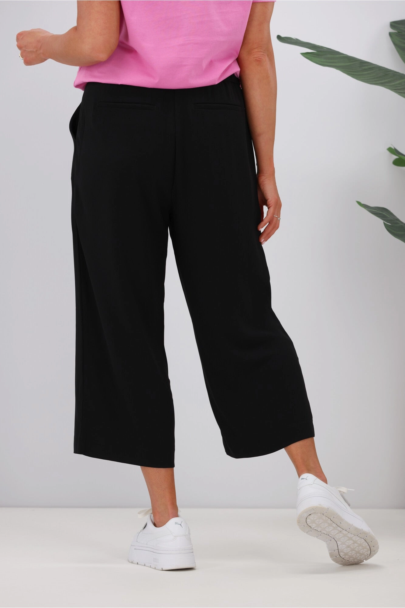 Gloss By Shine On Cropped Liberty Wide Leg Pants Black