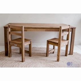 Hardwood Rectangular Table with 2 Standard Chairs